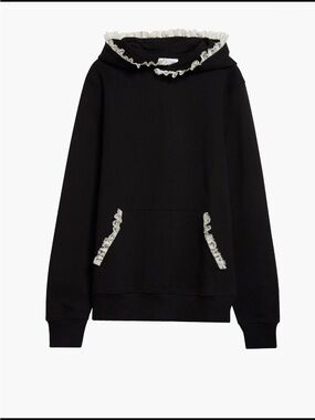Tanner Fletcher black hoodie Becky Lace Trim hooded sweater
